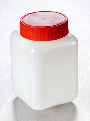 Lahve širokohrdlé čtyřhranné, sterilní, HDPE