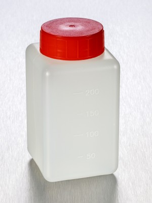 Lahve širokohrdlé čtyřhranné, nesterilní, HDPE